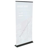 Displays2go Support de bannière rétractable 39 po x 77 po pour personnalise - graphique en vinyle