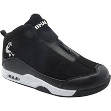 Shaq Boys Athletic Zip Shoe, Black and White